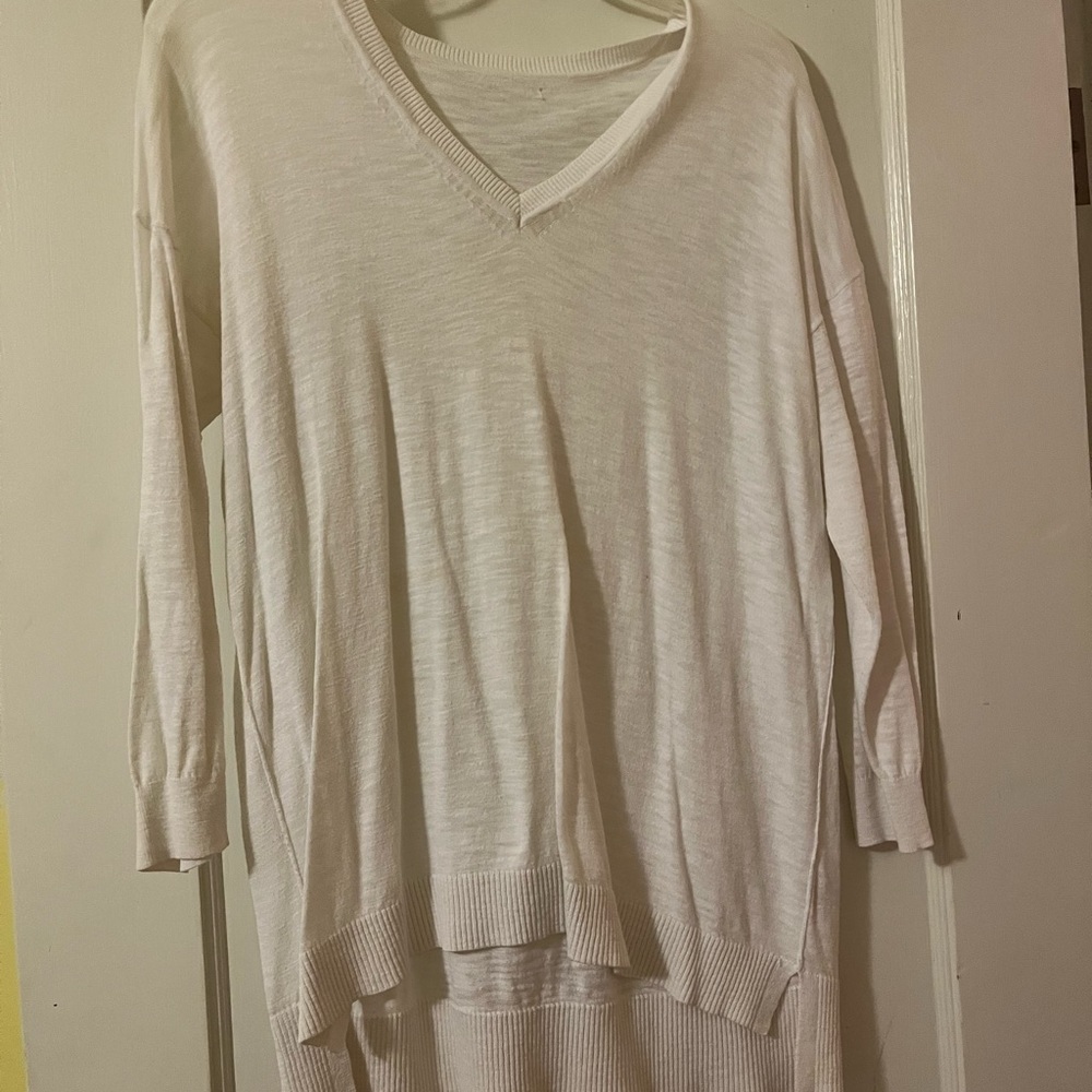 JCrew white v neck sweater